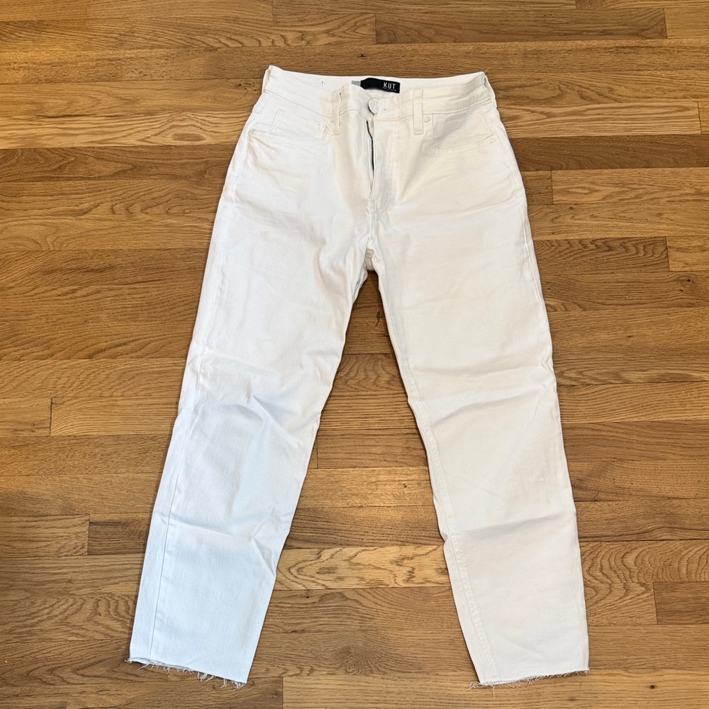 White Straight-Leg Jeans